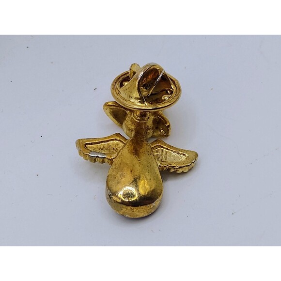 5/$25 Red Hat Society Angel Brooch Gold Tone Pin Red Hat Society Brooch Vintage - Picture 5 of 5